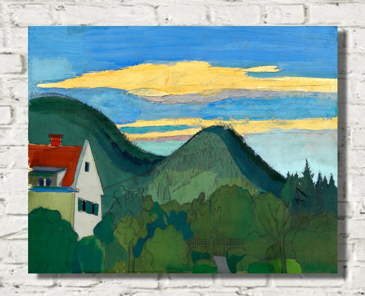 House in forest landscape (1943), Karl Wiener Print
