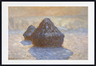 Haystacks- Snow Effect by Claude Monet