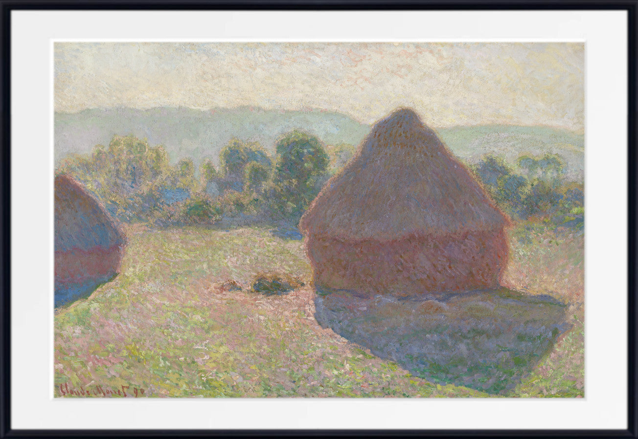 Haystacks, midday by Claude Monet