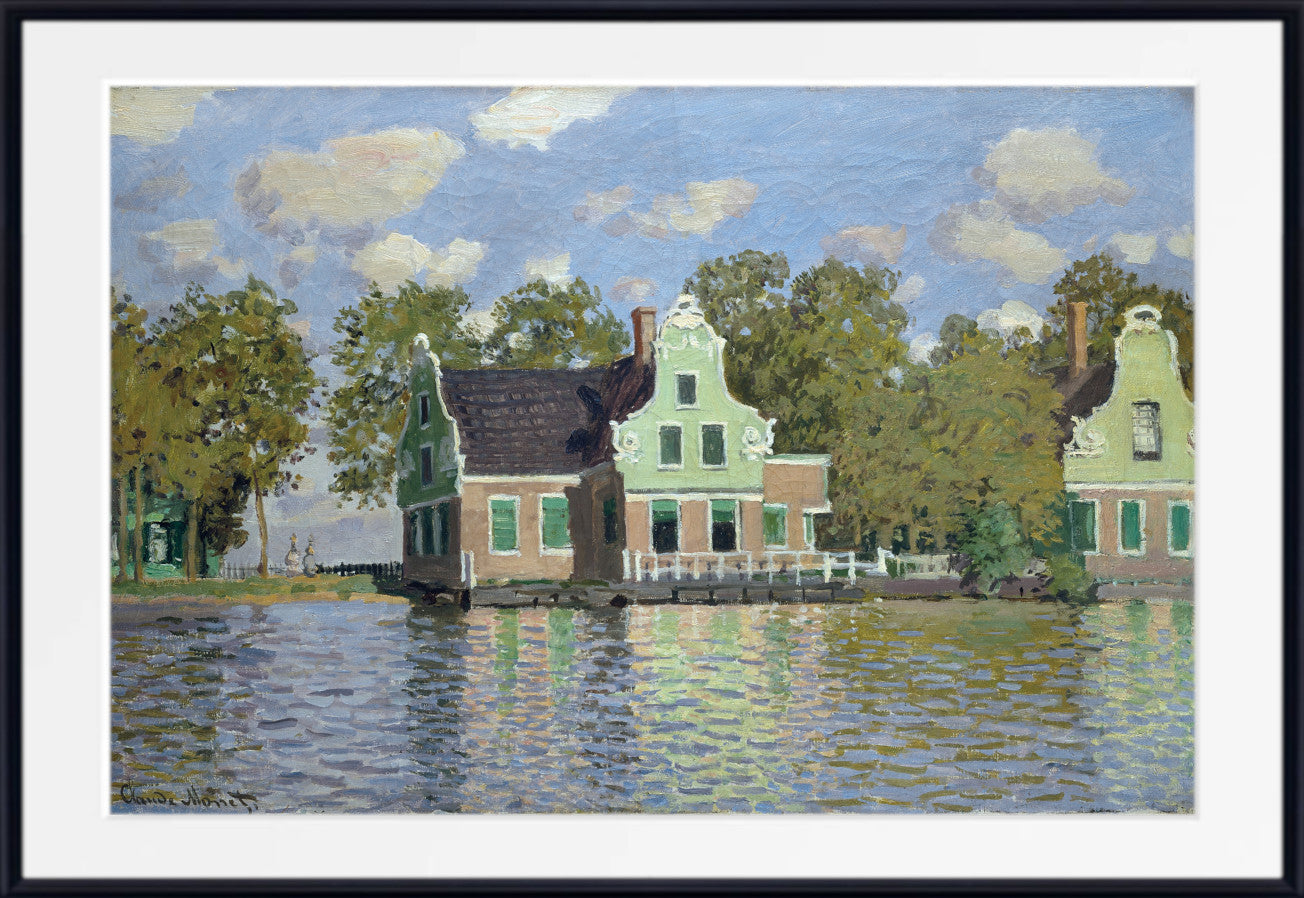 Houses by the Bank of the River Zaan by Claude Monet