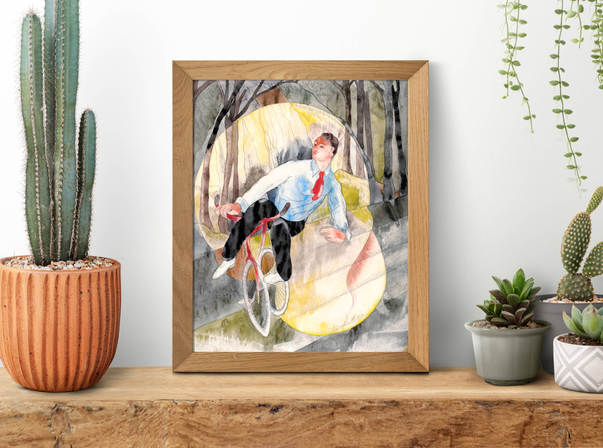 Charles Demuth Print, In Vaudeville, the Bicycle Rider (1919)