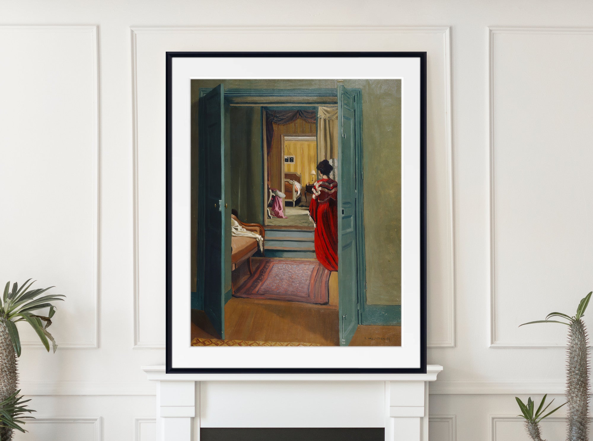 Interior with Woman in Red, Félix Vallotton