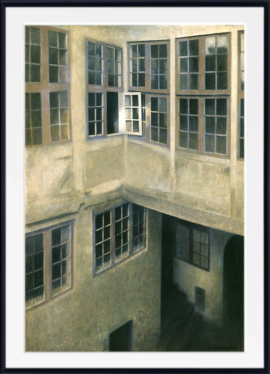 Wilhelm Hammershoi Fine Art Print, Interior of Courtyard