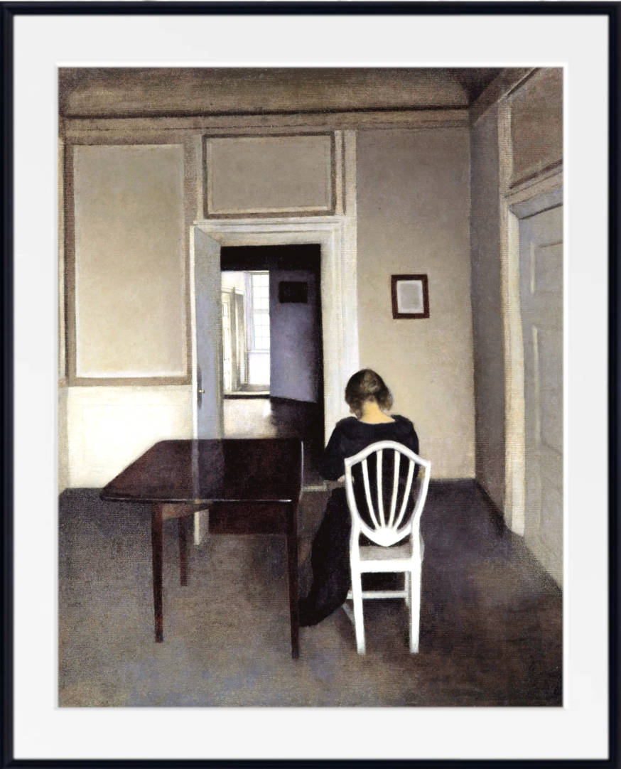 Wilhelm Hammershoi Fine Art Print, Ida in a White Chair