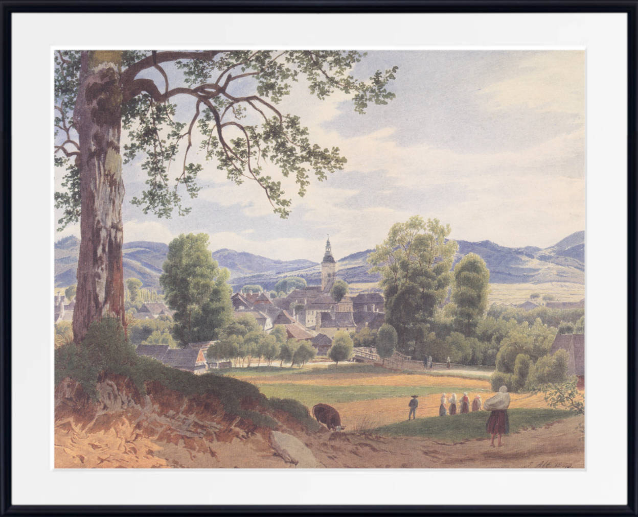 Jakob Alt Fine Art Print: The town of Jablunkau