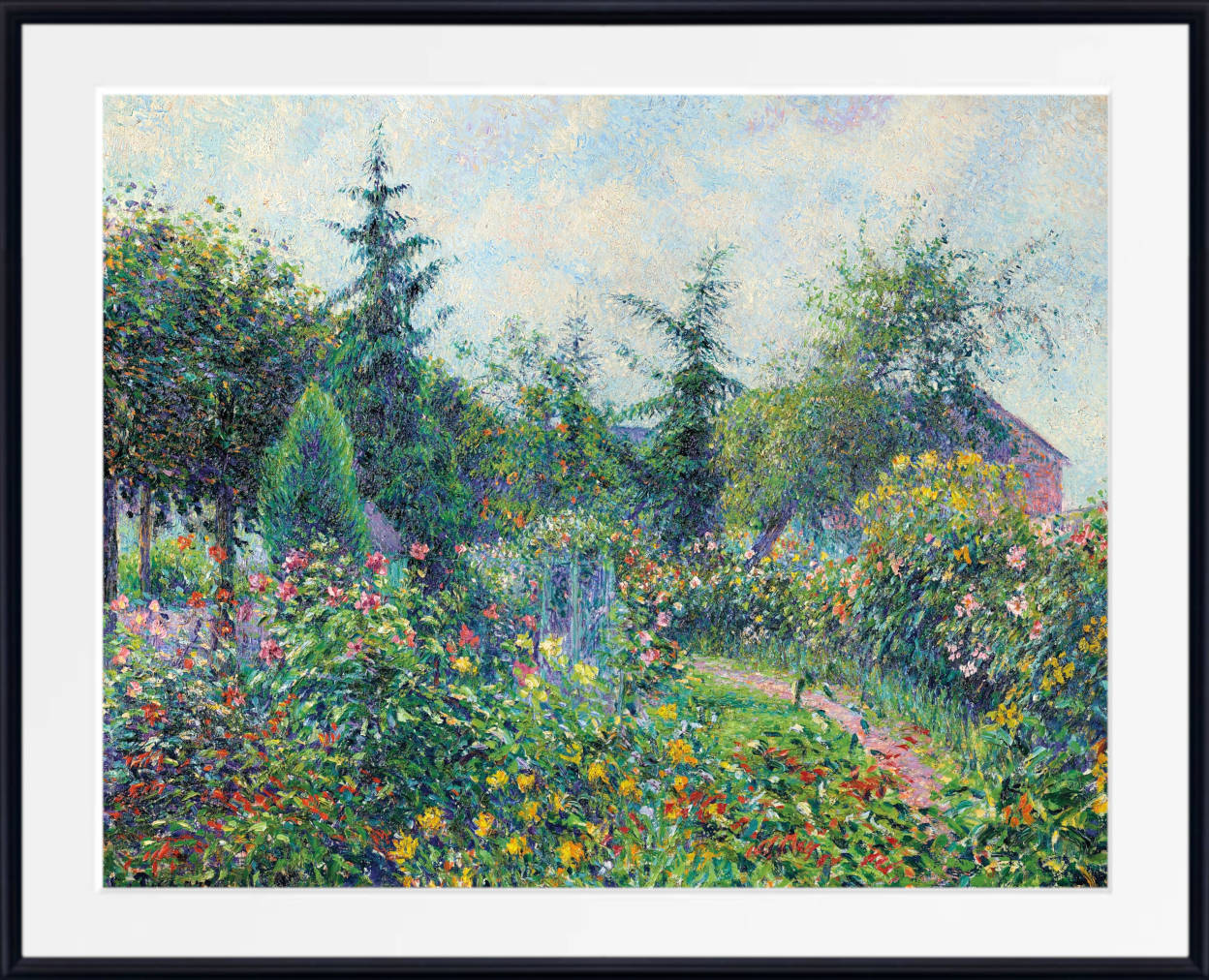 Camille Pissarro Print, Garden, chicken coop, Octave Mirbeau’s, Les Damps
