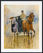 Jean Béraud Fine Art Print, Young Woman Descending From a Cab