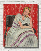 Young woman sitting in gray dress by Henri Matisse
