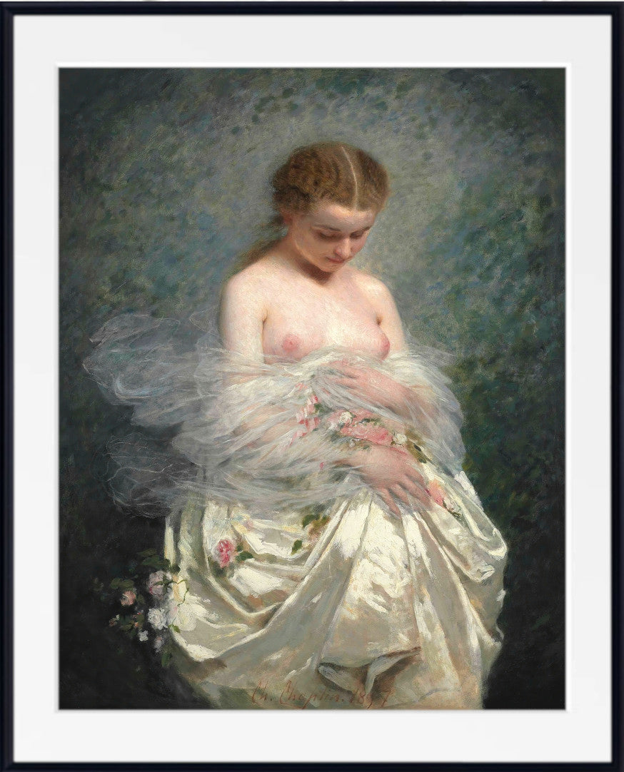 Young girl with bare breasts (1857) by Charles Chaplin