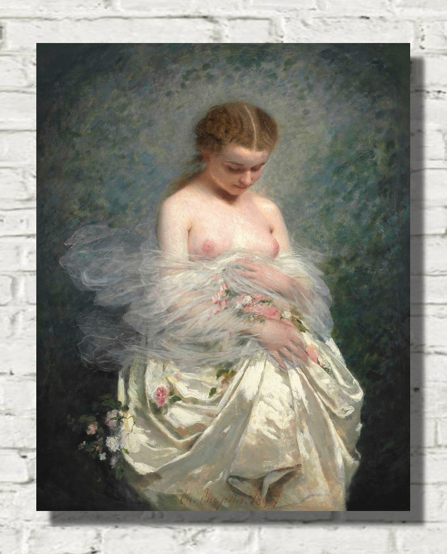Young girl with bare breasts (1857) by Charles Chaplin