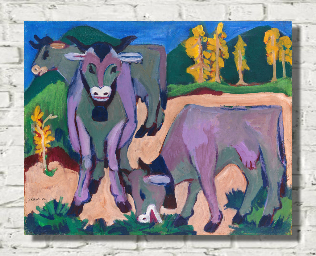 Cows in Autumn  (1924) by Ernst Ludwig Kirchner