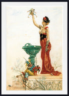 Félicien Rops Illustration - The Lady with the Puppet (1884)