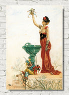 Félicien Rops Illustration - The Lady with the Puppet (1884)