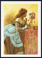 Félicien Rops Illustration - The Lady with the Puppet and the Fan