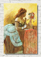 Félicien Rops Illustration - The Lady with the Puppet and the Fan