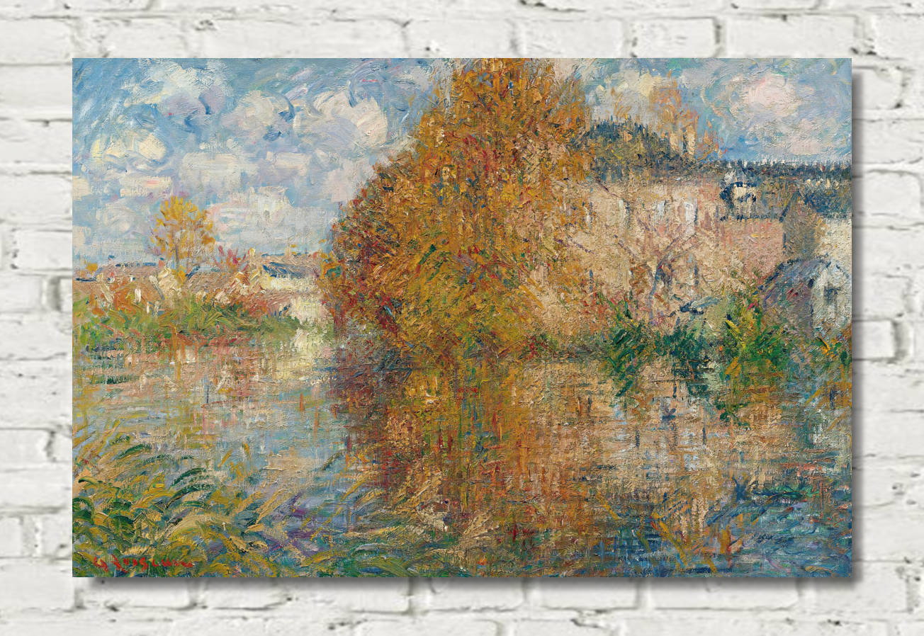 Gustave Loiseau Print, The Cauchois House, Banks of the Eure, Autumn (1929)