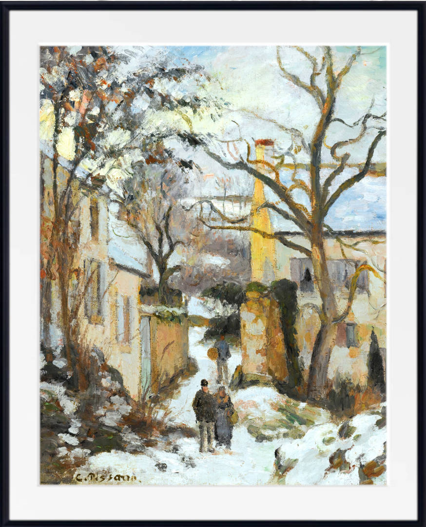 Camille Pissarro Print, La Maison Rondest Sous La Neige, (circa 1875)