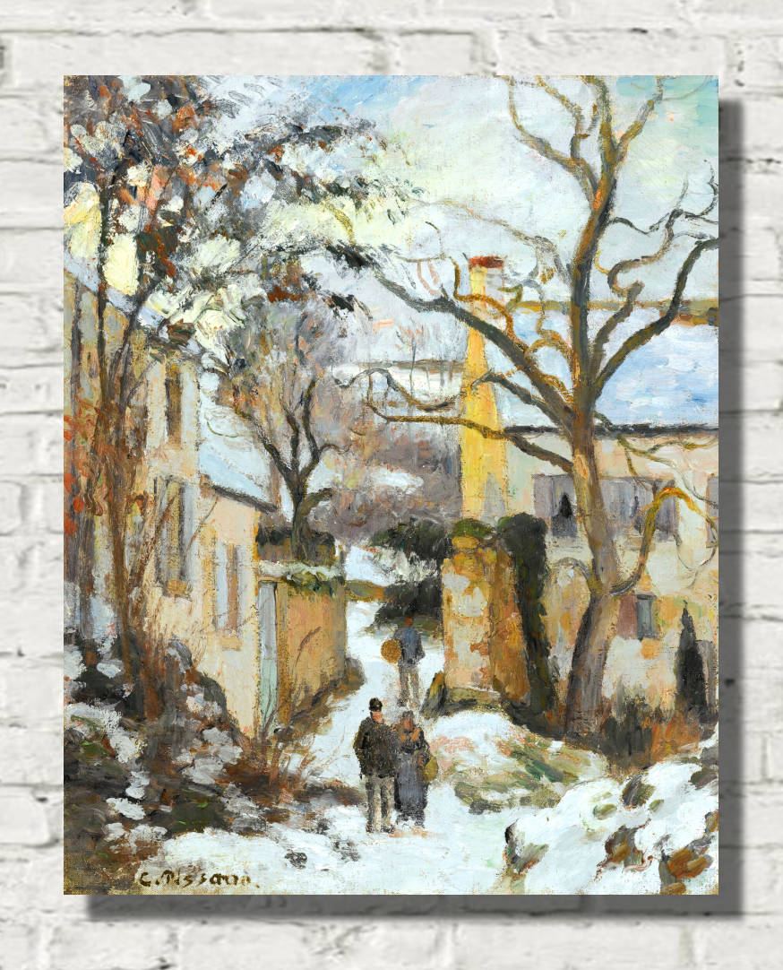 Camille Pissarro Print, La Maison Rondest Sous La Neige, (circa 1875)