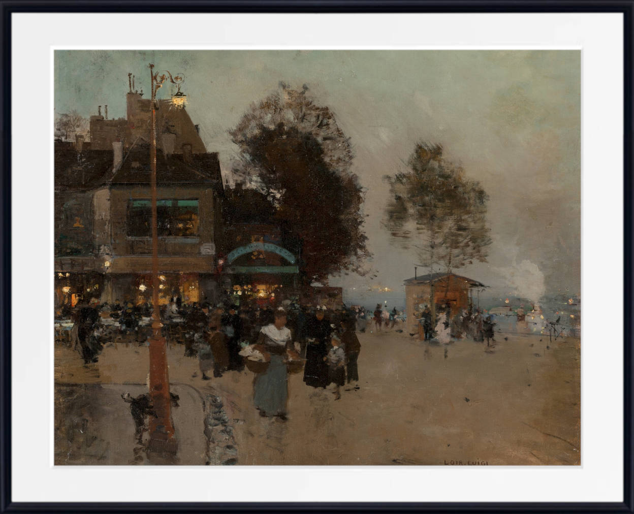 Luigi Loir Fine Art Print: La guignette en bord de Seine