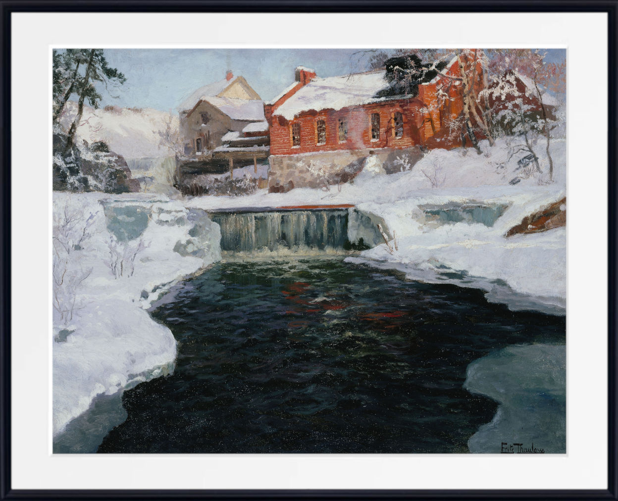The new factory in Lillehammer, Frits Thaulow Fine Art Print