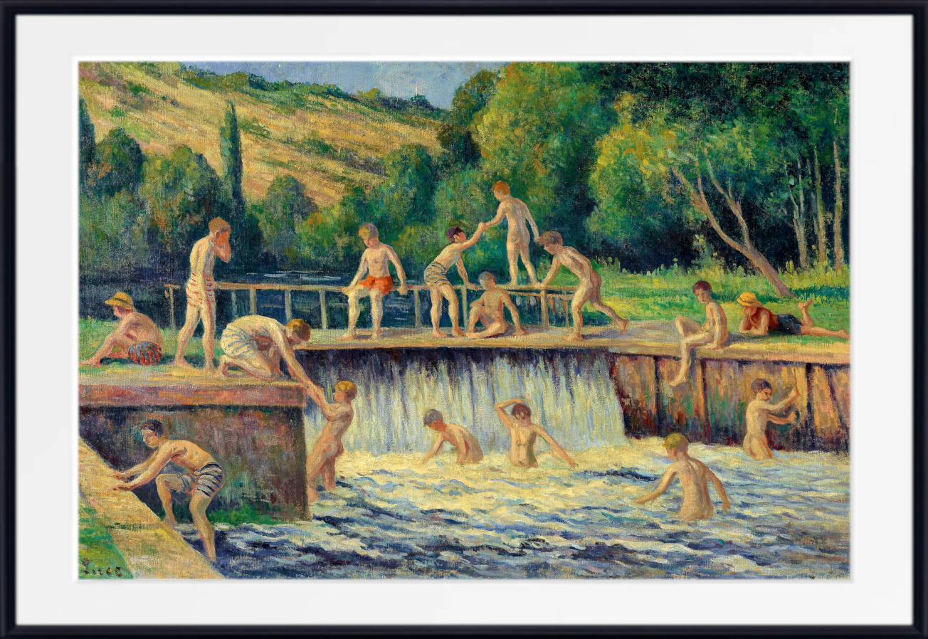 Maximilien Luce Print, Bathing in Bessy-sur-Cure (1908)