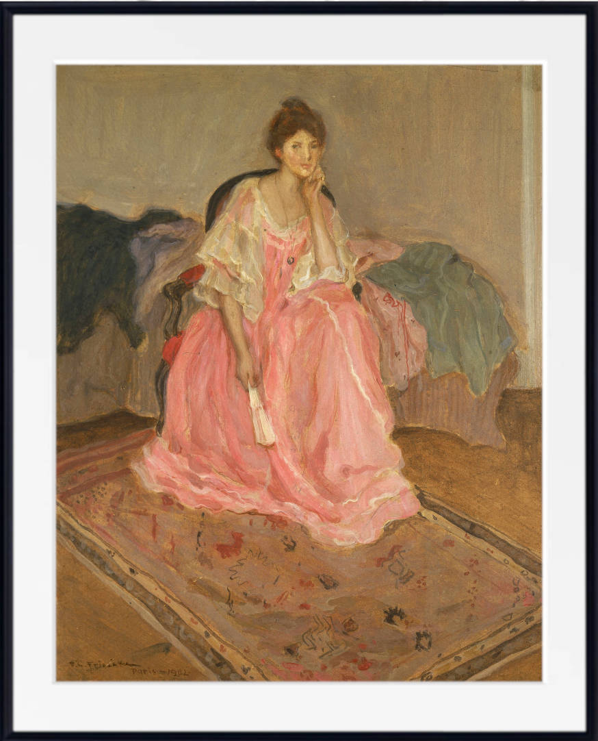 Frederick Carl Frieseke Prints, Lady in Pink (1902) from GalleryThane