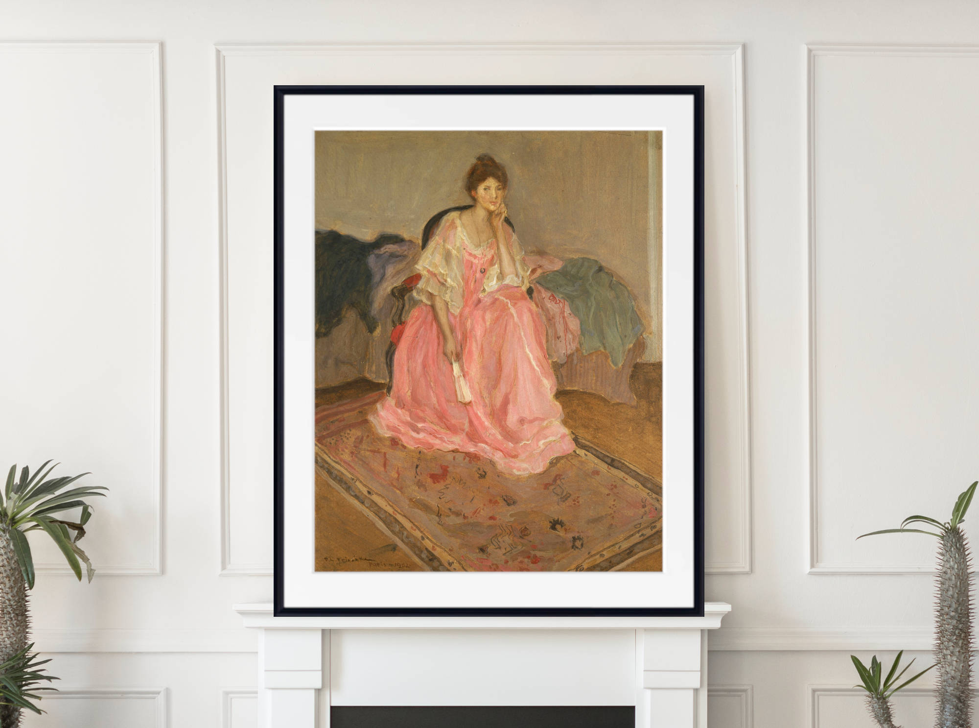 Frederick Carl Frieseke Prints, Lady in Pink (1902) from GalleryThane