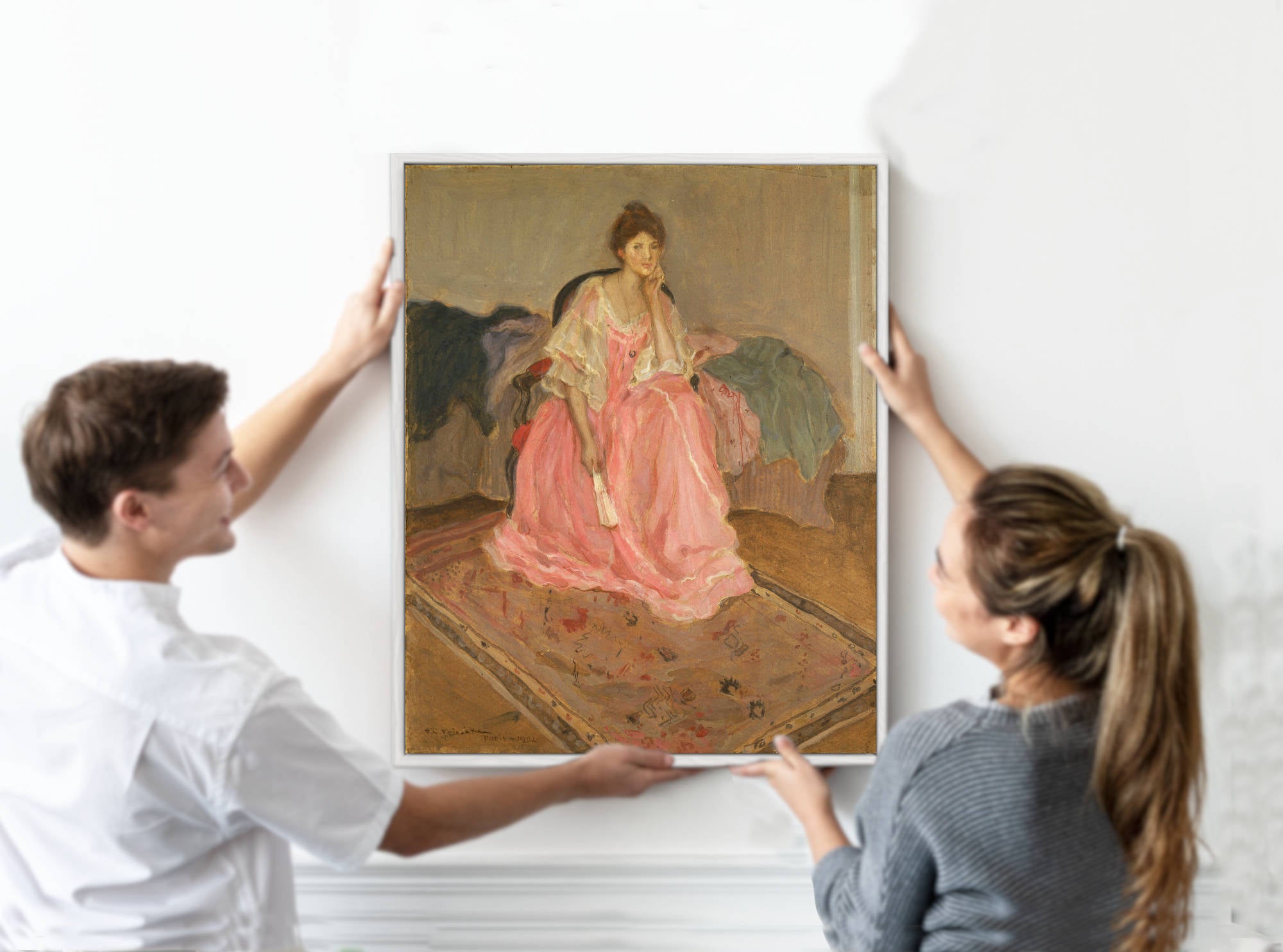 Frederick Carl Frieseke Prints, Lady in Pink (1902) from GalleryThane