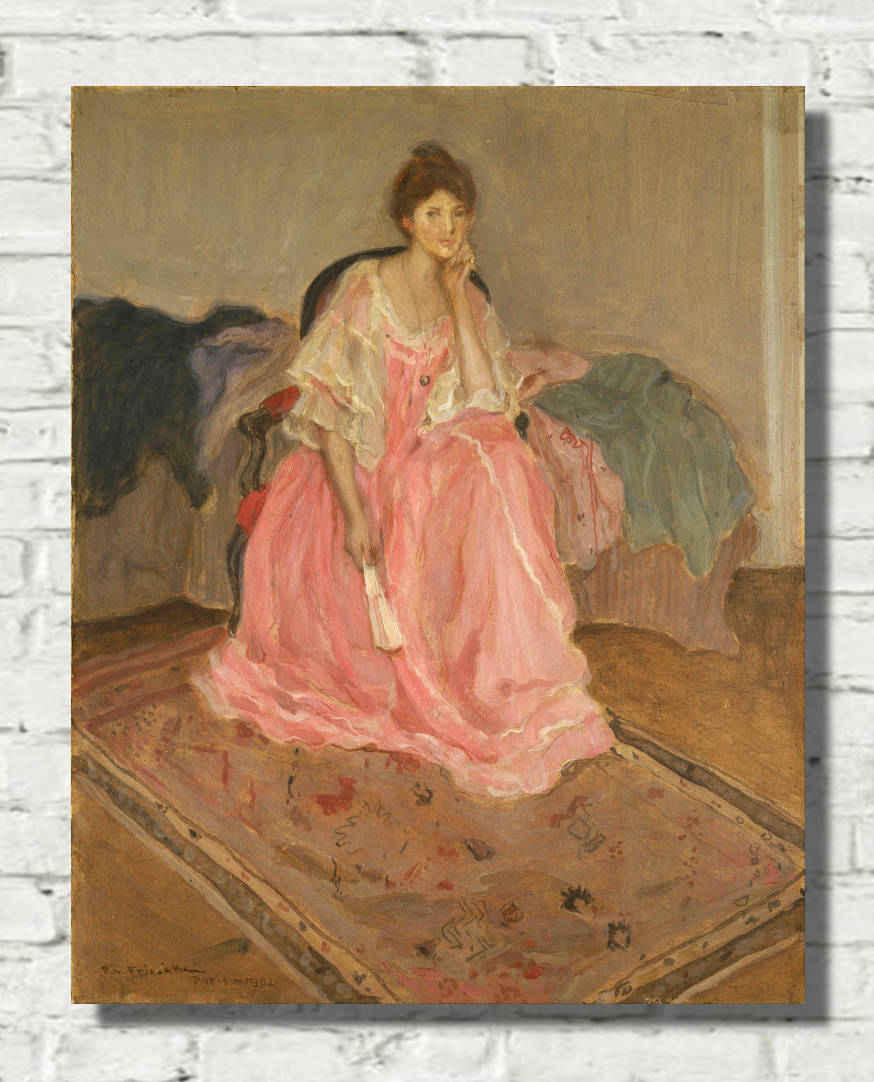 Frederick Carl Frieseke Prints, Lady in Pink (1902) from GalleryThane