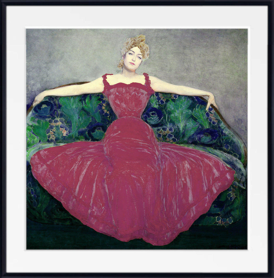 Lady in fuchsia dress by Max Kurzweil