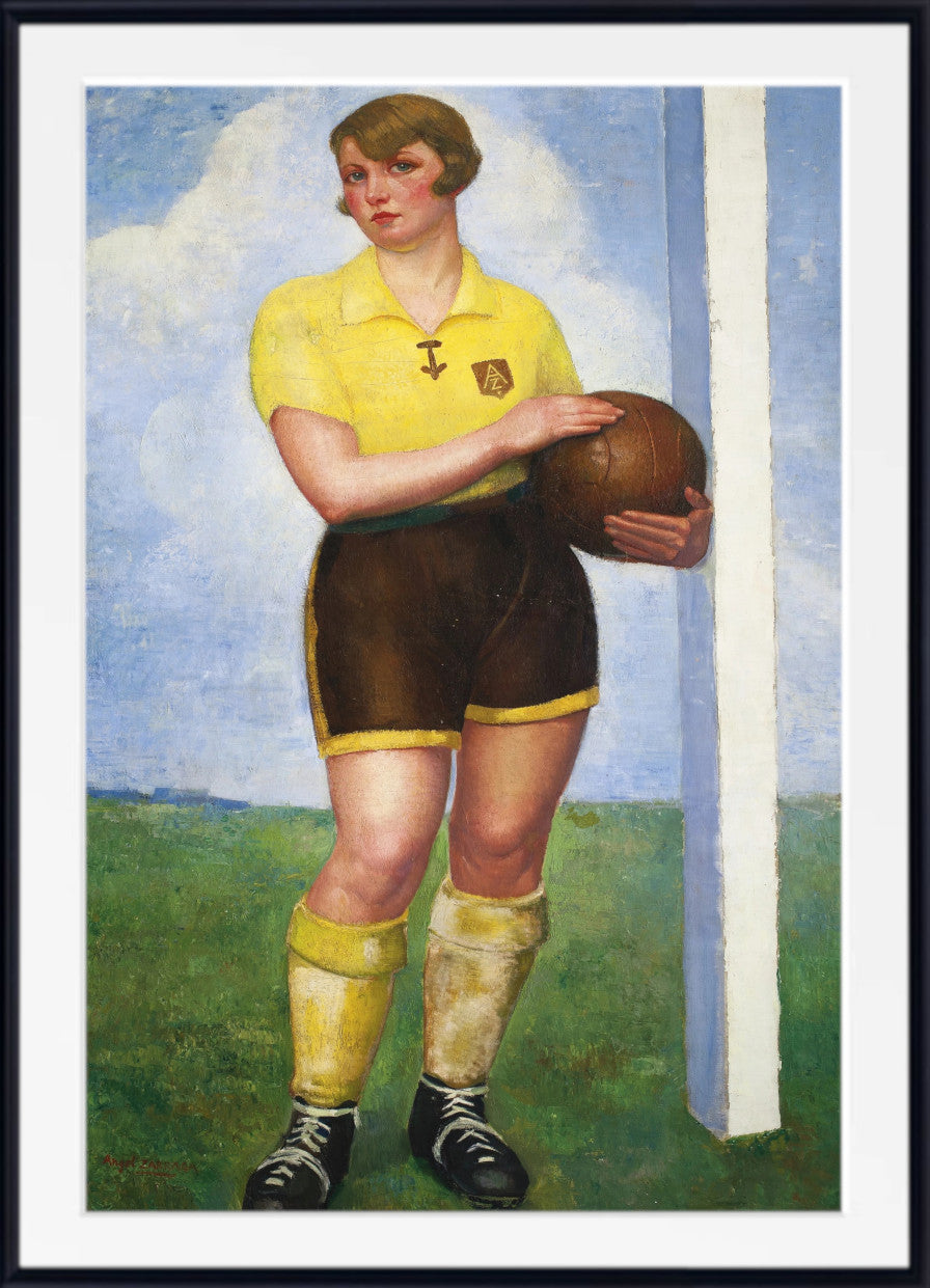 The blonde soccer player by Angel Zarraga
