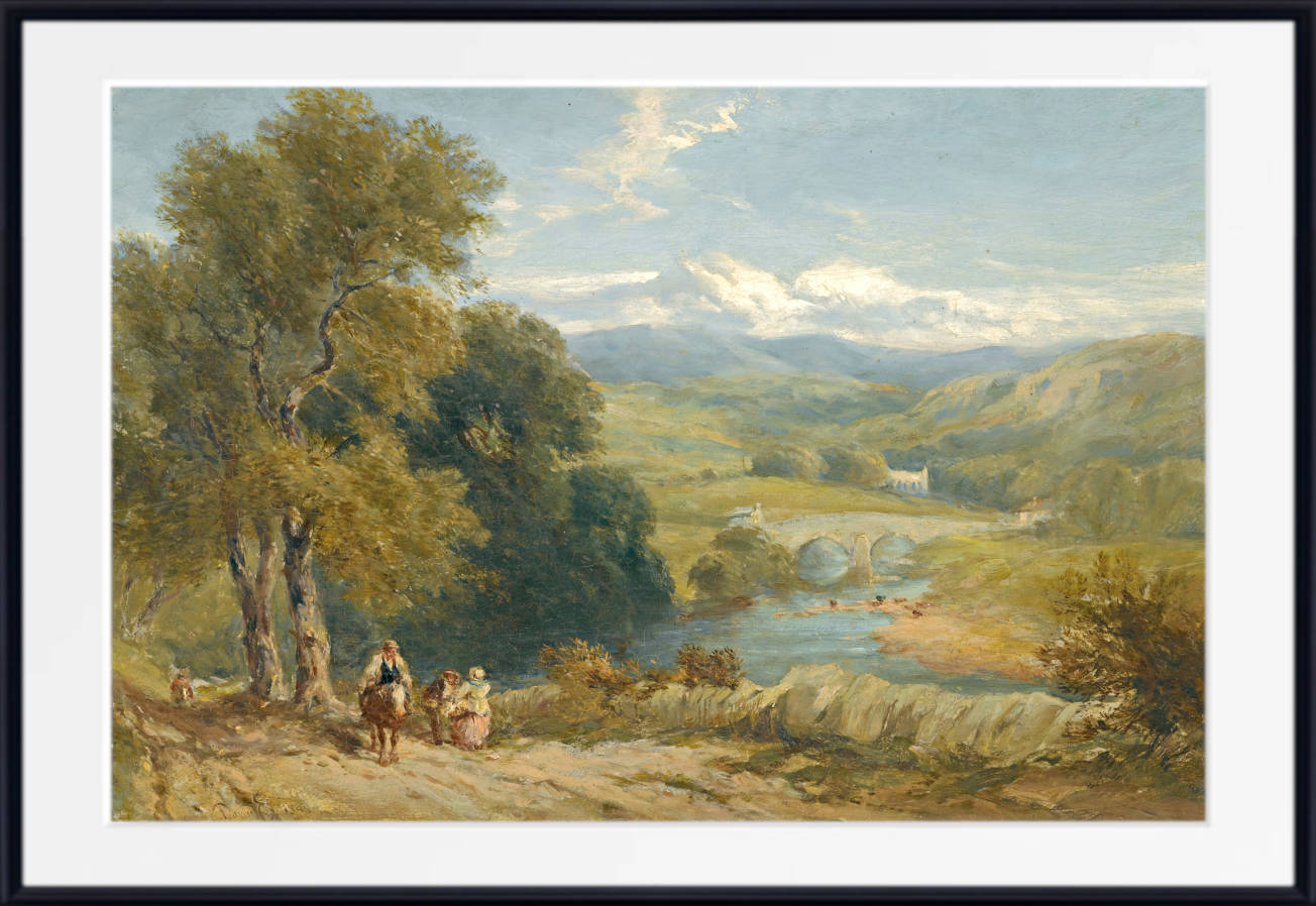 David Cox Print, Landscape With A Distant View Of Bolton Abbey, Yorkshire, And The River Wharfe (1848)