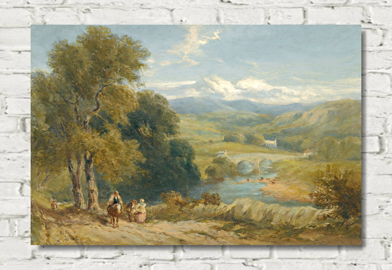 David Cox Print, Landscape With A Distant View Of Bolton Abbey, Yorkshire, And The River Wharfe (1848)