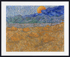Landscape with Wheat Sheaves and Rising Moon (1889) by Vincent van Gogh