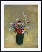 Large Green Vase with Mixed Flowers (1910) by Odilon Redon
