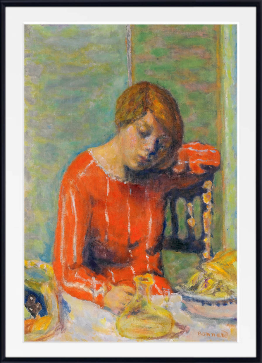 Pierre Bonnard Print, The Striped Bodice (circa 1922)