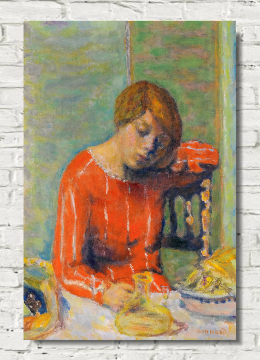 Pierre Bonnard Print, The Striped Bodice (circa 1922)