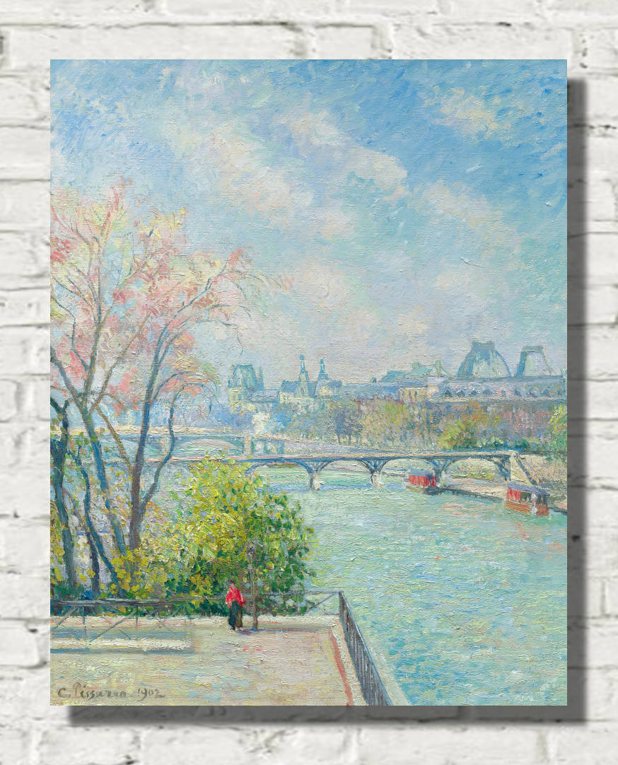 Camille Pissarro Print, The Louvre, Morning, Spring (1902)