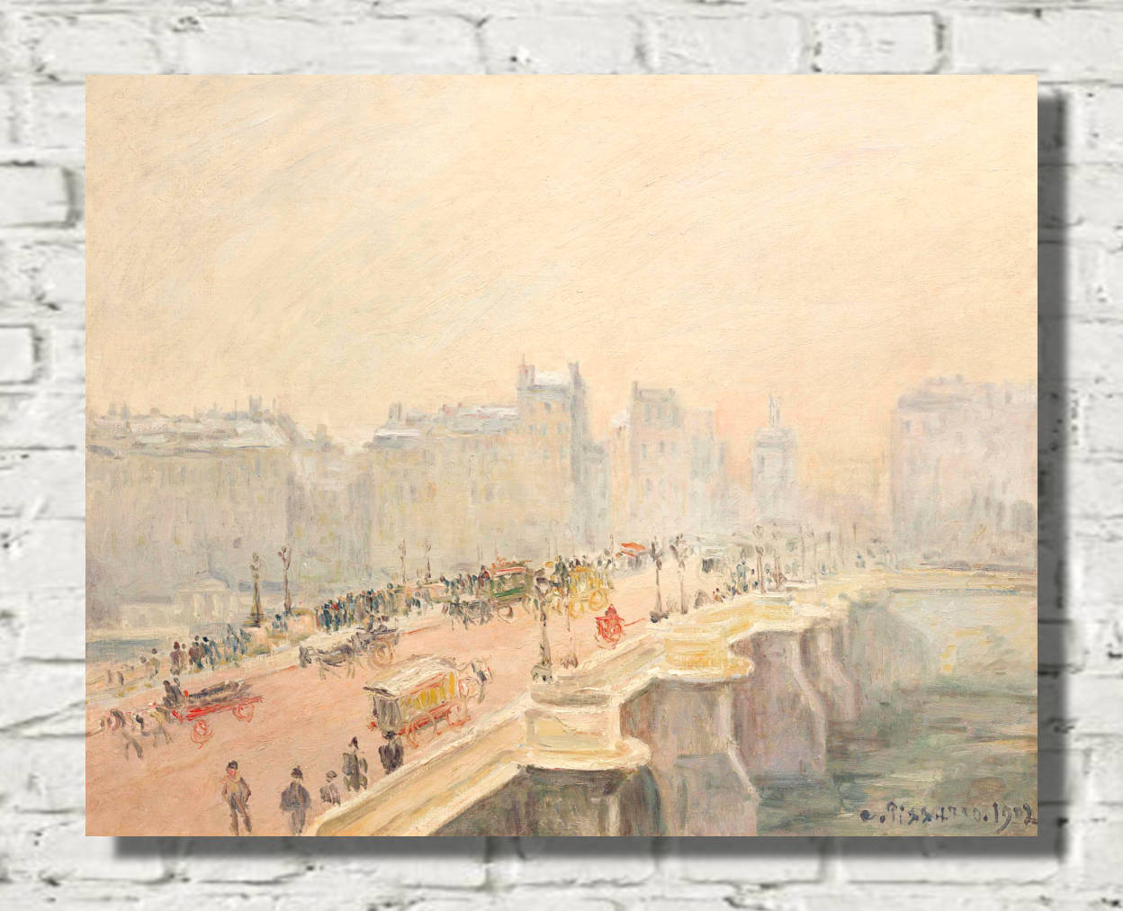 Camille Pissarro Print, The Pont-Neuf, snow and fog effect (1902)