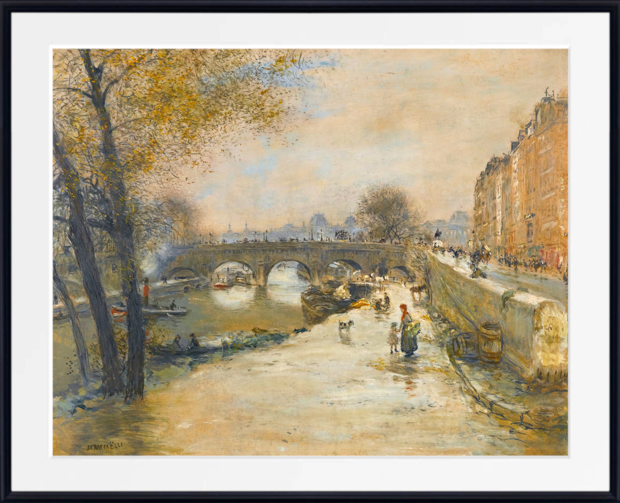 The Quay in front of the Pont Neuf, Jean-François Raffaëlli Fine Art Print