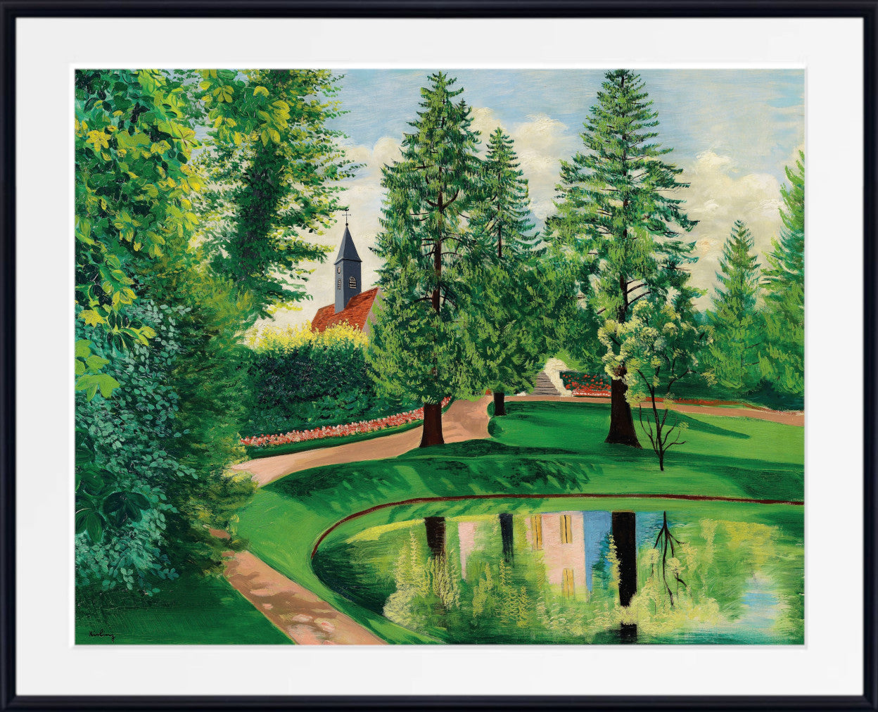 The park and pond of Gressy Castle (1949) by Moise Kisling