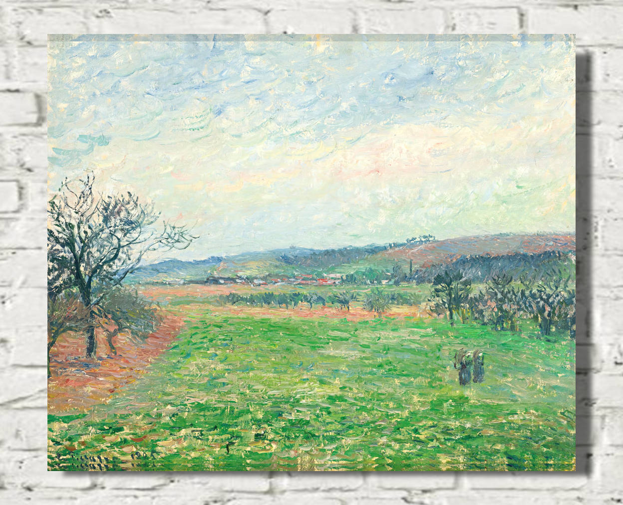 Camille Pissarro Print, The Hillsides of Gisors, Gray Weather (1885)