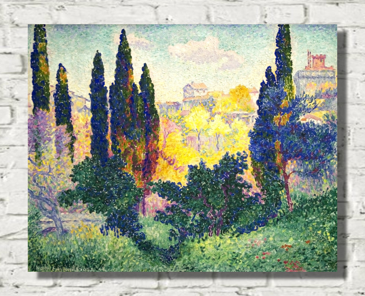 Les cyprès à Cagnes by Henri-Edmond Cross