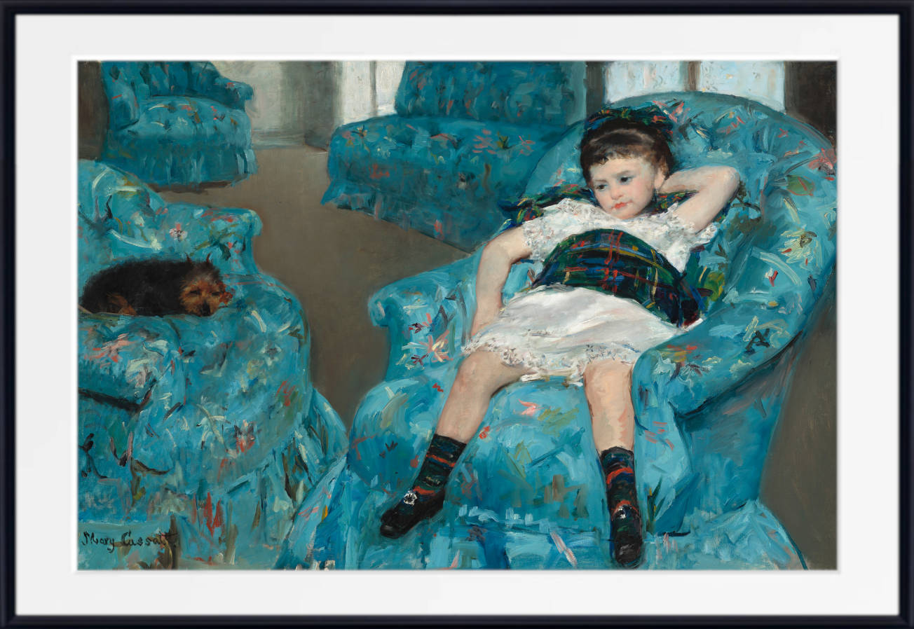 Mary Cassatt, Impressionist Fine Art Print : Little Girl in a Blue Armchair