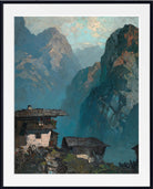 Lonely farmhouse amidst mountains, Oskar Mulley Fine Art Print