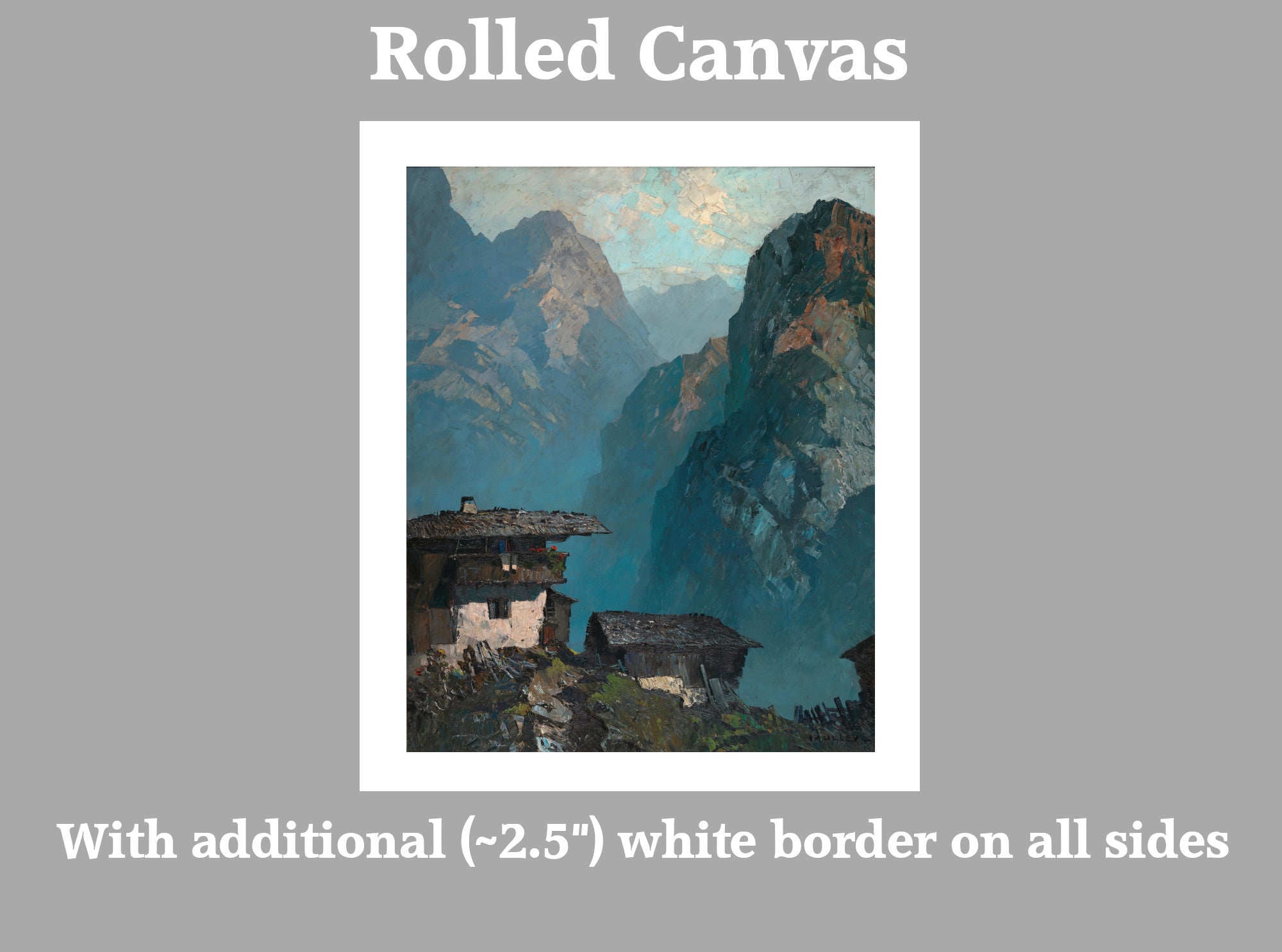 Lonely farmhouse amidst mountains, Oskar Mulley Fine Art Print