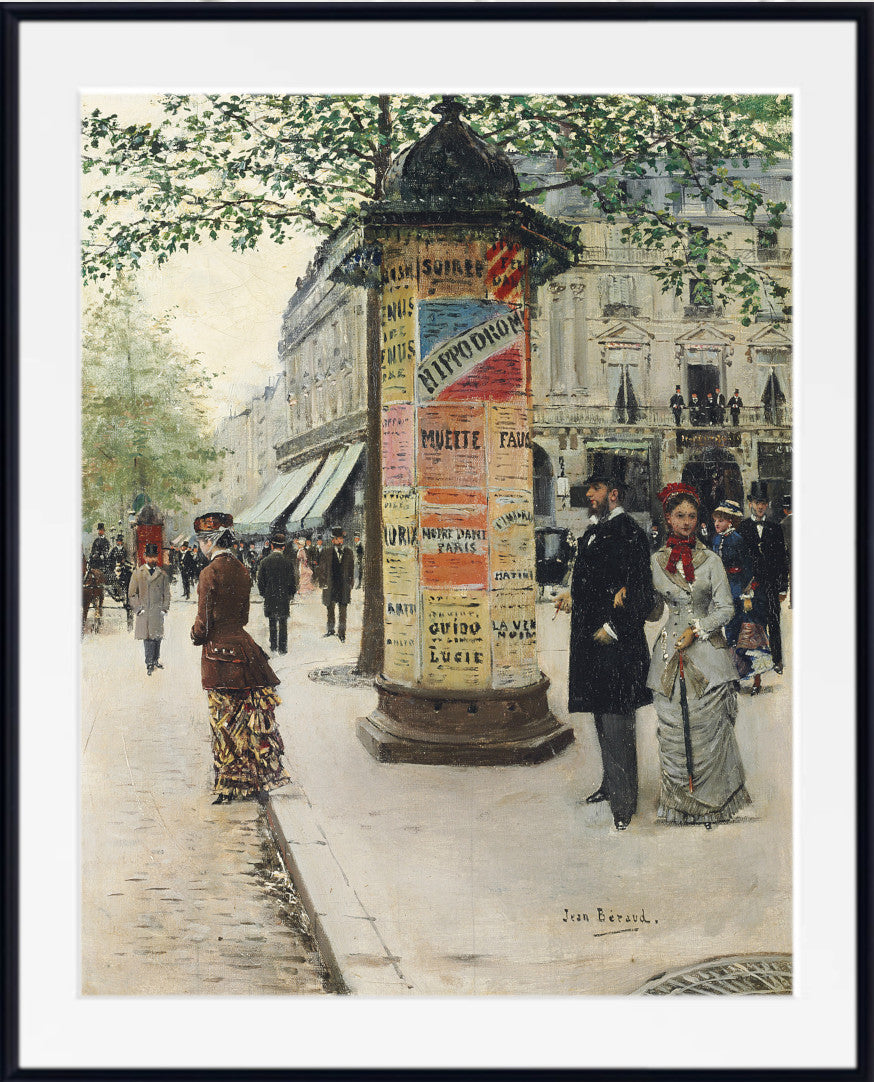 Jean Béraud Impressionist Fine Art Print, M. et Mme Galin in front of the Jockey Club