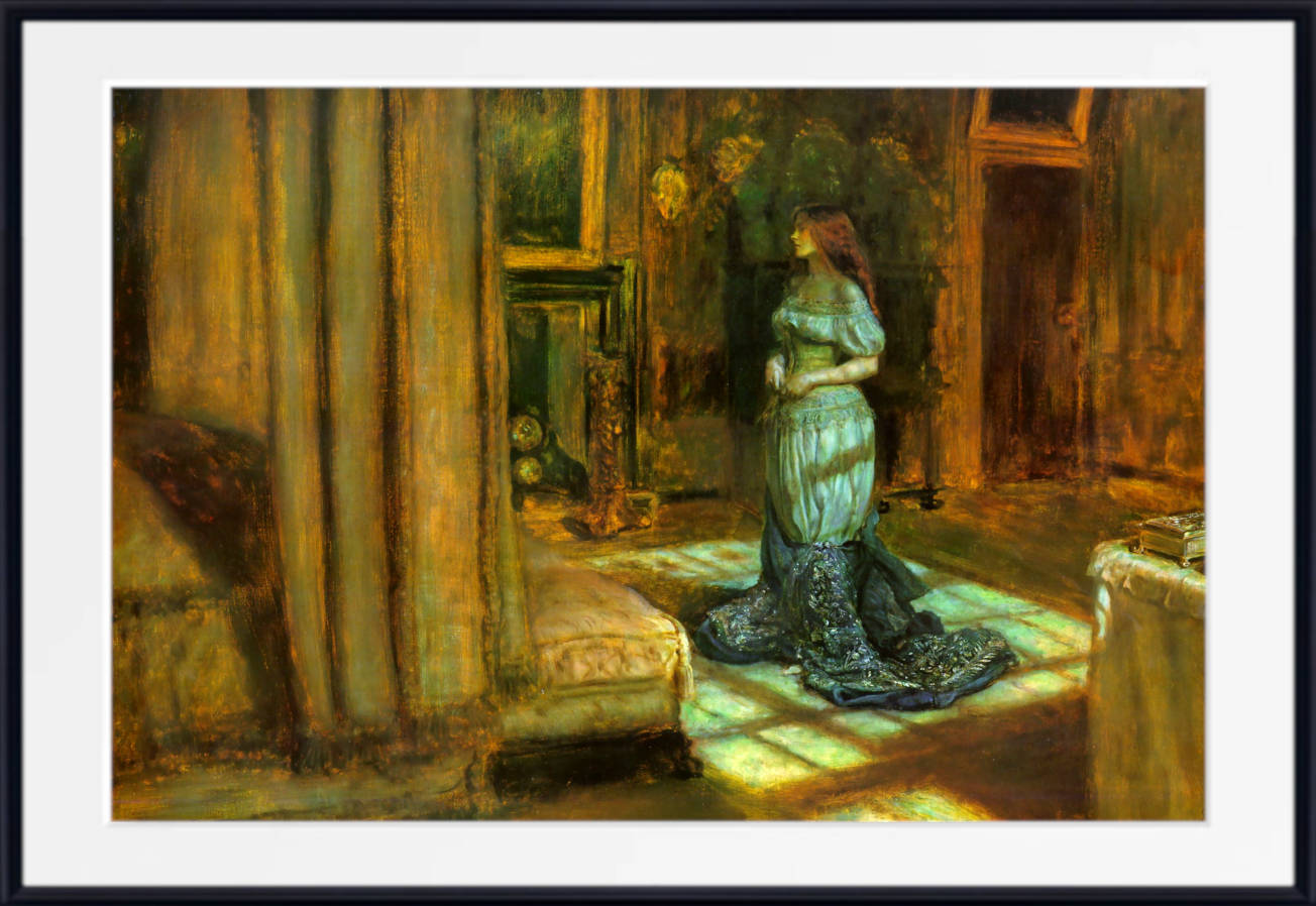 John Everett Millais Print, Madeleine undressing – Eve of St Agnes