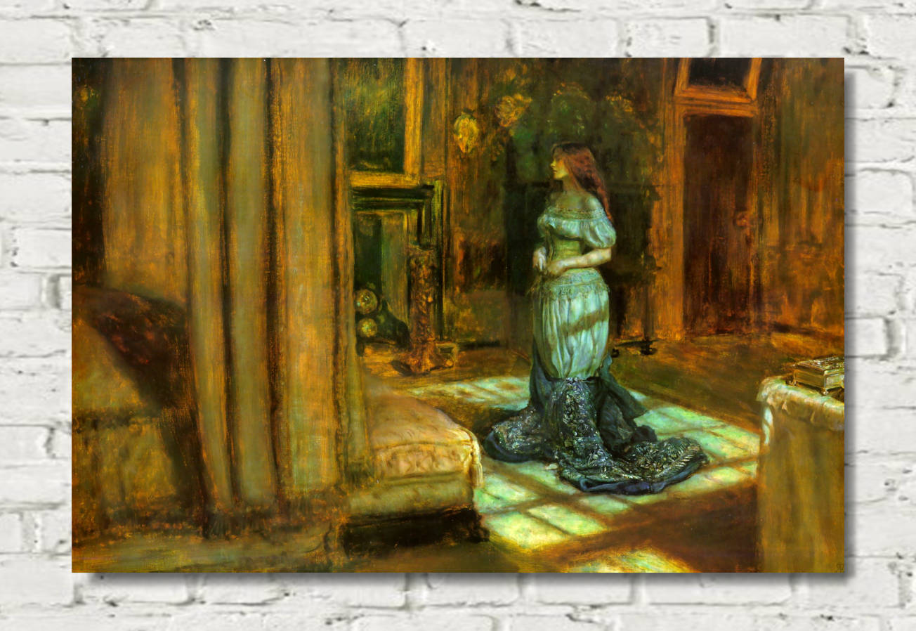 John Everett Millais Print, Madeleine undressing – Eve of St Agnes
