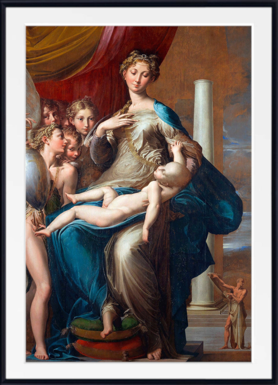 Madonna and Child with Angels  by Parmigianino